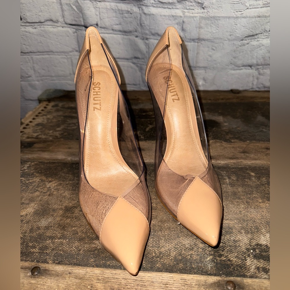 SCHUTZ Beige and Brown Pointed Heels